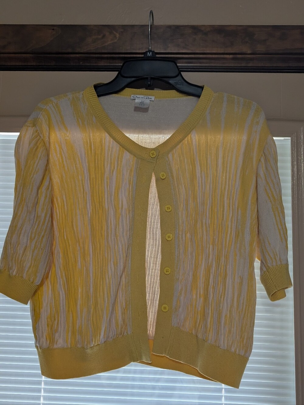 Vintage Oscar de la Renta Short Sleeve Cardigan Size L
